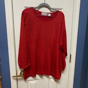 Baxter & Wells  Pull over 3/4 sleeve  Sweater Red Knit Acrylic
Plus size…